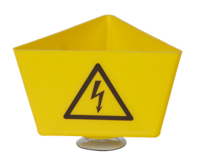 Tetrahedral warning sign "Lightning arrow”