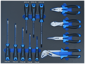 Tool assortment, Pliers and screwdrivers, 12-pieces