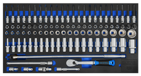 Tool assortment, Sockets 1/2“, with ratchet, 95-piece