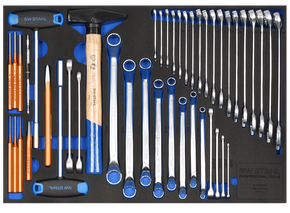 Tool assortment, Combination spanners and general hand tools, 44-piece